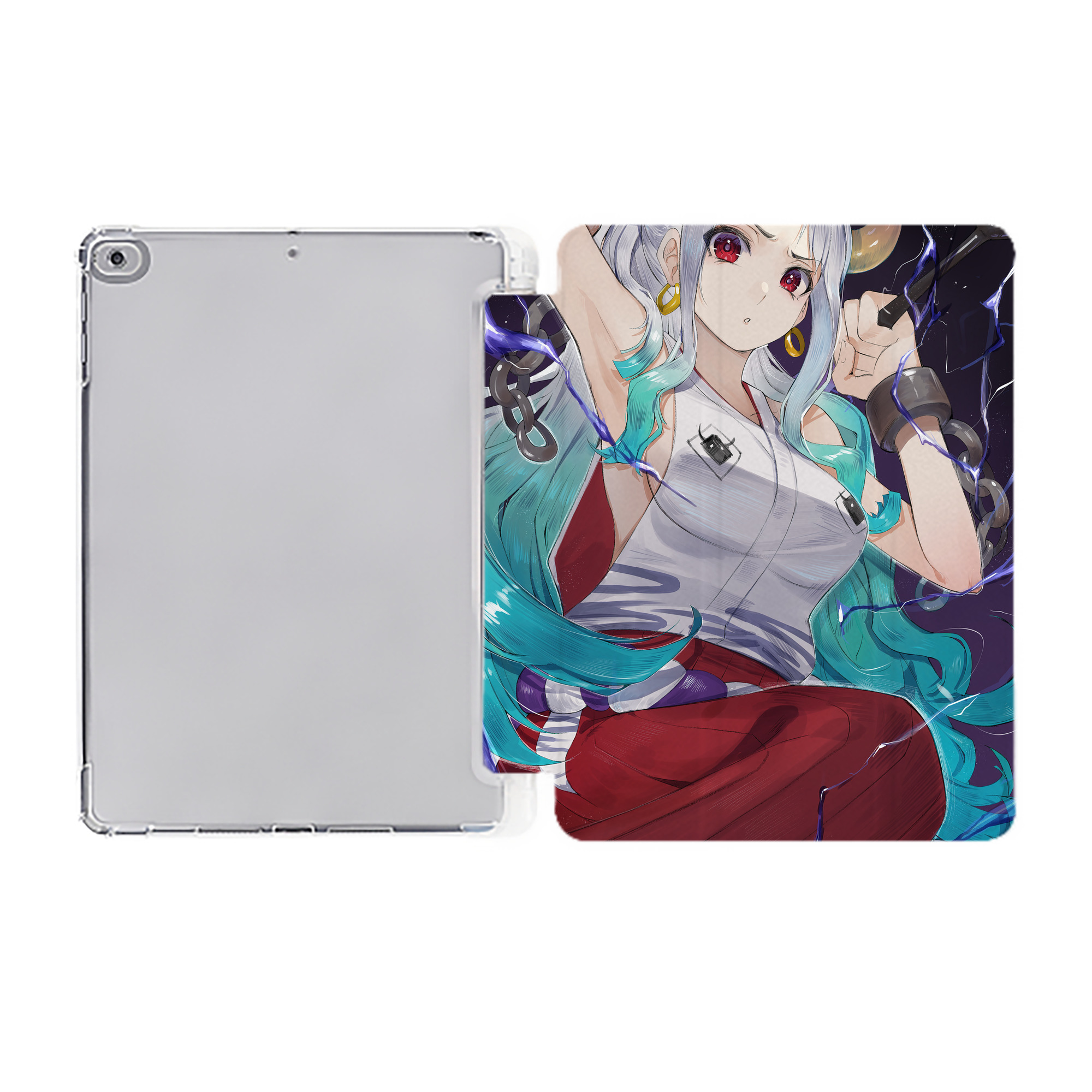 ワンピース ONE PIECE IPad ケース ペン収納付き 三つ折りスタンド PUレザー×シリコン 対応機種9.5/10.5/10.9インチ